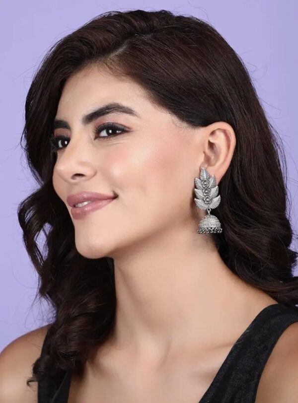 AVIANA Resplendent Silver Coated Jhumka Earring for Women and Girls_AV-000131
shani (d57) - Image 4