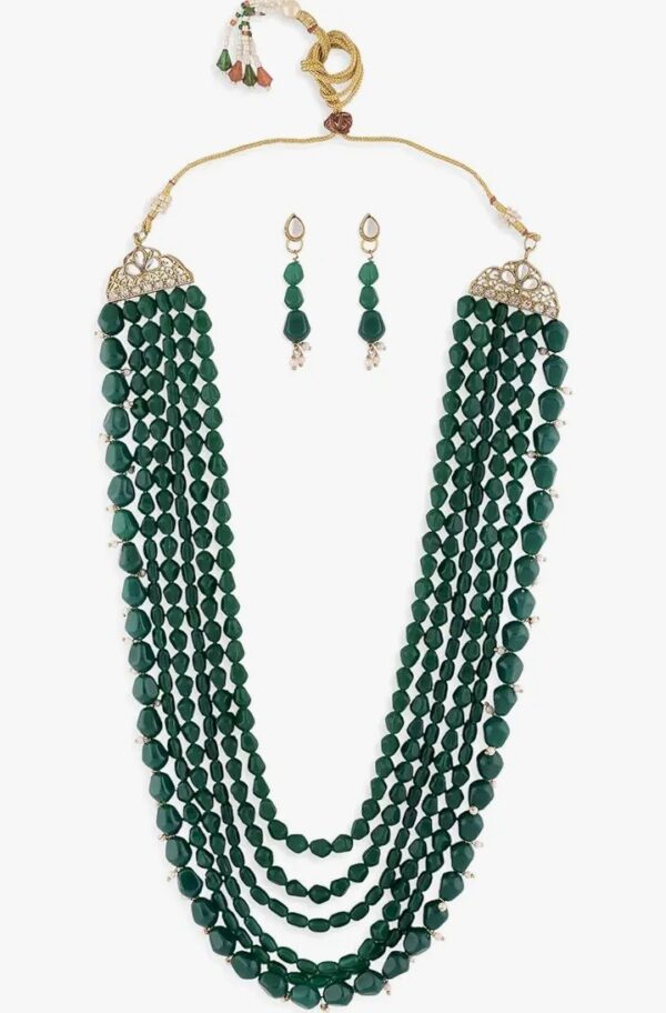 ZAVERI PEARLS Green Multi Layers Beaded Long Necklace & Earring Set For Women-ZPFK13749
SHANI (D61) - Image 4
