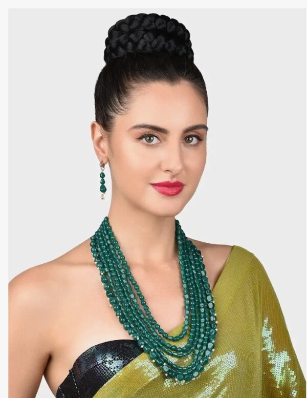 ZAVERI PEARLS Green Multi Layers Beaded Long Necklace & Earring Set For Women-ZPFK13749
SHANI (D61) - Image 2