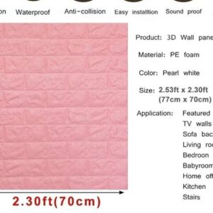 Barebeauty 3D Brick Wallpaper PE Foam self Adhesive Brick Design Wall Stickers/DIY Wallpaper for Home Hotel Living Room Bedroom Cafe Deco (70 x 77 cm, White) (Pink 1)
shani 8305
