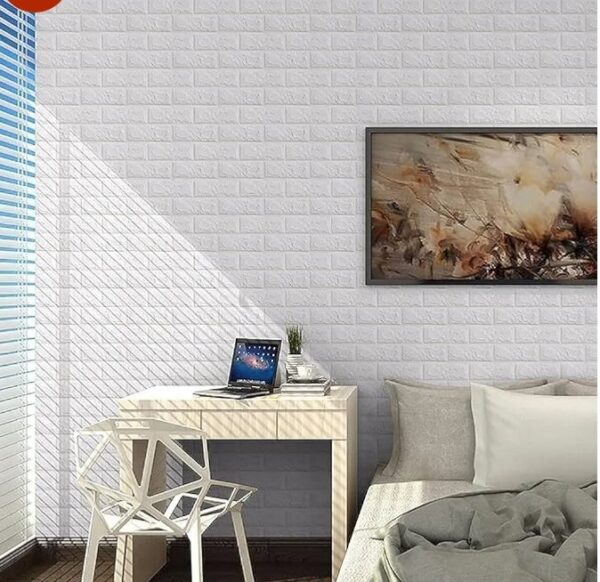 STL Self Adhesive PE Foam Brick Design 3D Wall Stickers/DIY Wallpaper Suitable for Home, Hotel, Living Room, Bedroom and Café Wall Décor - White (70 x 77cm, Pack of 1)
8307-8308 shani - Image 4