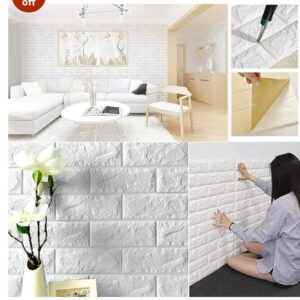 STL Self Adhesive PE Foam Brick Design 3D Wall Stickers/DIY Wallpaper Suitable for Home, Hotel, Living Room, Bedroom and Café Wall Décor - White (70 x 77cm, Pack of 1)
8307-8308 shani