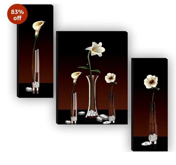 SAF paintings Set of 3 Flower Pot UV Textured Self adeshive Home Decorative Painting 18 Inch X 12 Inch SAF-JM4925
 shani 8304 - Image 3