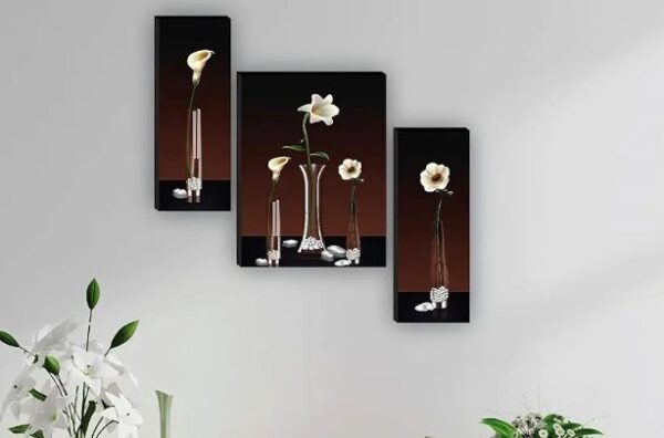 SAF paintings Set of 3 Flower Pot UV Textured Self adeshive Home Decorative Painting 18 Inch X 12 Inch SAF-JM4925
 shani 8304 - Image 2