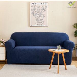 House of Quirk Universal Double Seater Polar Fleece 220 GSM Fabric Sofa Cover Flexible Stretch Sofa Slipcover (Navy Blue, Double Seater)Rajender. ,   8443