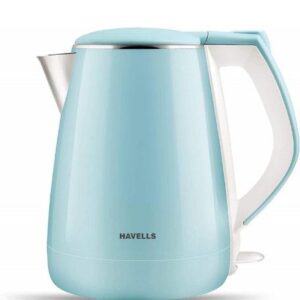 Havells Electric Kettle Aqua Plus 1250 Watts 1.2 liters , Double Layered Cool Touch Outer Body | 304 Rust Resistant SS Inner Body with Auto Shut Off | Wider Mouth | 2 Yr Manufacturer Warranty (Blue)Rajender. ,,,     8709