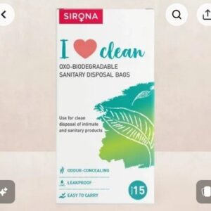 SIRQNA   SANITARY PARD AND DIAPERS DISPOSAL BAGS 
NET . QTY. 15 PIECE 


RAJENDER 123
SET OF 37
EXPIRY 04/28
1@500/-