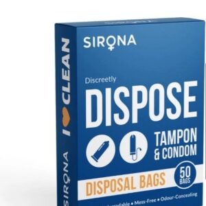 SIRQNA  DISCREETLY DISPOSE TAMPONS AND CONDOMS  DISPOSAL BAGS  - 50 BAGH SANITARY PAD

RAJENDER 123
SET OF 35
EXPIRY 12/28
1@500/-