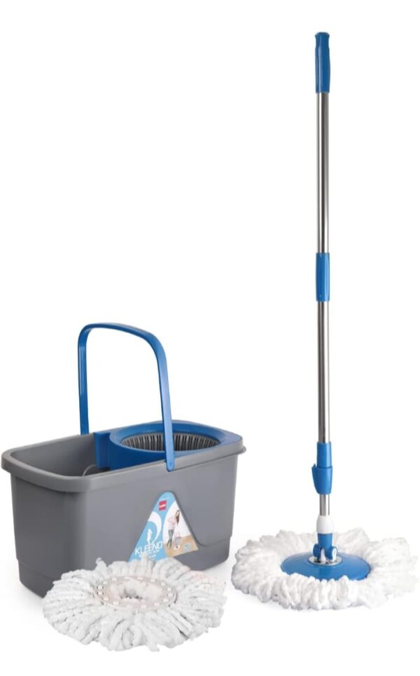 CELLO KLEENNO total clean 360 degree bucket spin mop with 1 extra micro fiber refill mop - Image 6
