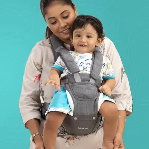 LuvLap Comfy Plus Baby Carrier with Hip Seat, Ergonomically Designed (6-24 Months) Baby Carrier  (Grey, Front Carry facing in)(7296,7297)