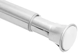 amazon basics Shower Adjustable -Length Curtain Tension Rod - 24-36', Chrome (6390.   6391)