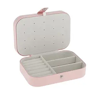 Loom Tree Travel Portable Jewelry Box Organizer PU Leather Ornament Case Storage Pink(SHANI 159)