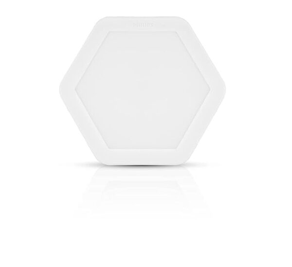 Philips Hexastyle 8W Downlighter(Warm White), Pack of 1 | Cutout - 4 inch | Panel Light for False Ceiling (8399)
