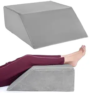 FOVERA Leg Elevation Pillow - Relieves Leg, Hip & Knee Pain, Ideal for Post-Surgical Recovery - Relieves Discomfort of Varicose Veins, Phlebitis, Leg Surgery (Medium: 24 x 20 x 8 Inch, Grey)(6599)