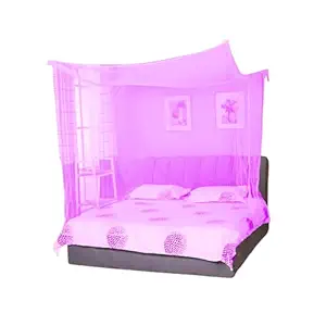 Divayanshi Polycotton Mosquito net for Bed (Pink, 8 x 8 ft) (7731)
