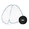 Amazon Brand - Solimo Solimo Mosquito Net for Single Bed|Single Bed Size Foldable Machardani|Polyester 30Gsm Strong Net|Plastic Coated Corrosion Resistant Wire-Blue (7663)