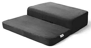 FOVERA Meditation Cushion - Foldable Portable Large Size Meditation Yoga Block, Light Weight, Easy to Carry with Premium Removable & Washable Velvet Cover (Dark Grey)  6332