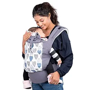 LuvLap Adore Baby Carrier with 2 carry positions, Baby carrier for 4 to 24 months baby, Breathable Skin friendly premium fabric, Adjustable Newborn to Toddler Carrier, Max weight upto 18 Kgs (Grey). (7294,)