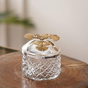 Pure Home + Living Ouro Gold Jar With Lid Small  (6335)