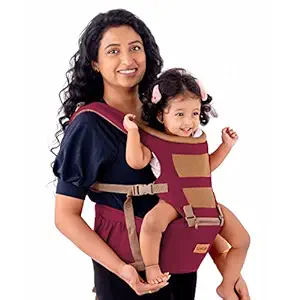 LuvLap Royal Hip Seat Baby Carrier with 4 Carry Positions, Baby Carrier with Hip seat for 6 to 24 Months Baby, Adjustable New-Born to Toddler Carrier, Max Weight Up to 15 Kgs (Purple)(7330)
