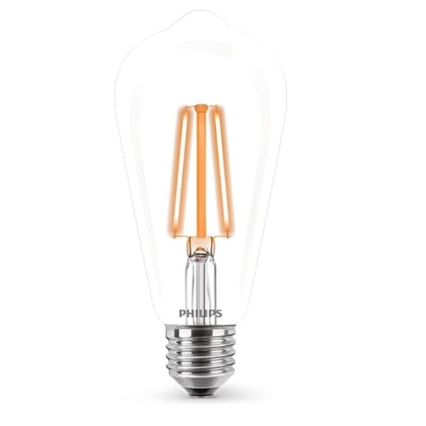 PHILIPS 4-watt E27 ST64 LED Glass Amber Filament Bulb | Decorative LED Bulb for Home Decoration | Orange, Pack of 1 - Image 3