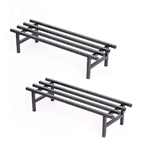 UGAOO Elevate Square Tube Plant Stand (Set of 2) | Heavy Duty Iron Pot Stand for Balcony, Home Decor, Indoor and Outdoor Use (Black)(7643)Rubber not included