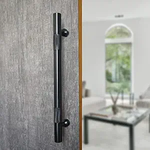 SPOTBIA® Circular Door Handles for Main Door/Main Door Handle/Door Handle/Brass (Black Matt Finished) (DH62)(6959)