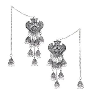 Valentine Gift By Shining Diva Blue Stylish Crystal Silver Plated Platinum Plated Cubic Zirconia Charm Bracelet for Women (vg10958b)(SHANI 166)