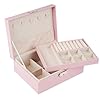 Shining Diva Fashion Jewellery Organisers Box Double Layer Large Capacity PU Leather Storage Case for Rings, Earrings, Necklace Jewelry Organizer for Women Travel (Pink) (BOX1009) )(SHANI,590)