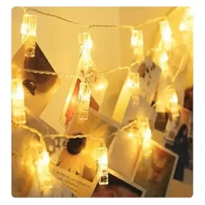HUMAIZAR Photo Clip String Light Fairy Lights with Clips for Pictures, Photo Lights with 20 Clear Clips for Dorm Bedroom Wall/Wedding Decor Valentine Gifts (Battery Operated)