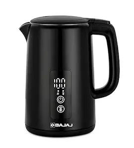 Bajaj KTP 1.5 Litre Digital Electric Kettle| Auto Shut-Off|Dry Boil Mechanism| Digital Temperature Display| 360-degree Cordless Operation| 2-Yr Warranty by Bajaj| Black(7161)Minar damage