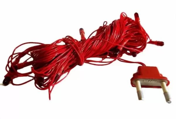 Local Charm 500 LEDs 8 m Red Steady String Rice Lights  (Pack of 9) - Image 3