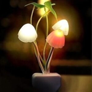 Update Enterprise Colour Changing Mushroom Shape Led Night Light Lamp, with Smart Sensor Auto On-Off (White)
