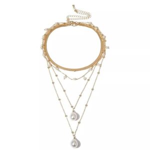 Shining Diva Fashion Latest Stylish Multilayer Metal Chain Pendant Necklace for Women  SHANI,209