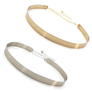 Shining Diva Fashion Adjustable Golden Silver Combo Metal Kamarband Waist Belt for Women and Girls (cmb298)(shani. 339)