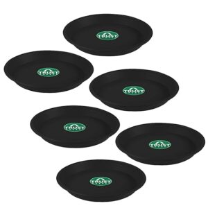 Trustbasket Uv Treated Round Bottom Tray(Plate/Saucer) Suitable for 6 Inch Round Plastic Pot Heavy Duty Highly Durable Plant for Indoor Home Decor & Outdoor Balcony Garden (Set of 6) (Black) (7583 ,)