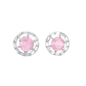 AanyaCentric Silver Plated AD Earrings for Women Trendy Stylish American Diamond Jewelry Silver Earrings for Girls Accessories (D11)
