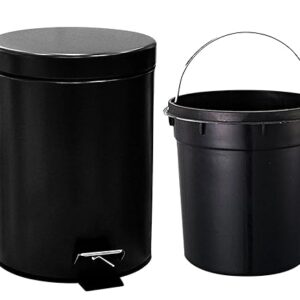 INDIINOX STAINLESS STEEL 7X11(5 LITERS) PEDAL DUSTBIN, foot operated pedal dustbin with Removable Bucket for Office,Kitchen,Bathroom purpose,Black coloured solid Pedal dustbin (7 in X 11 in-5 liters)   703