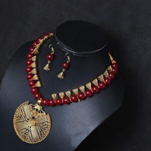 Shining Diva Fashion Latest Stylish Antique Necklace Jewellery Set For Women(SHANI 174)