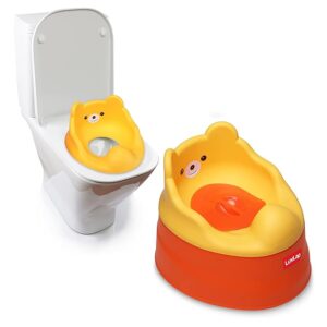 LuvLap Adaptable 2 in 1 Potty Training Seat for 1 + Year child, potty trainer with Detachable Potty Bowl, Suitable for potty training of Boys & Girls (Orange & Yellow), Plastic (7314) (7342)