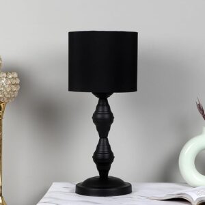 tu casa Metal Table Lamps with Black Shade for Home Décor, Bedrooms, Living Room, Gifting, Diwali Decoration, Dining Space, Study Room, Restaurants (Height: - 15.3") - Bulb not Included(6613) Minar body damege