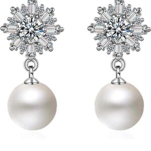 Shining Diva Fashion Latest Stylish Crystal Pearl Earrings for Women and Girls (SHANI,288)