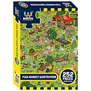 Webby Kids Flea Market Illustration Jigsaw Puzzle for 6 Years and Above - 252 Pieces (Multicolour)