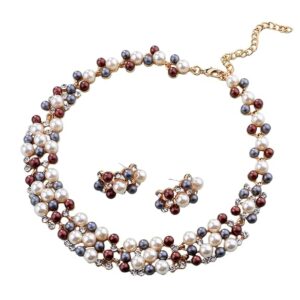 Shining Diva Fashion Latest Stylish Design Fancy Pearl Necklace Jewellery Set for Women (15114s)(SHANI 191)