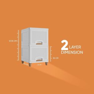 TEX-RO Plastic Wardrobe For Clothes : Versatile Plastic Cupboard For Storage Organizer & Organisers Storage Box for Ideal for Neat and Tidy Storage Solutions Almirah For Clothes (White, 2XL) (Upper side wrong)(8385)