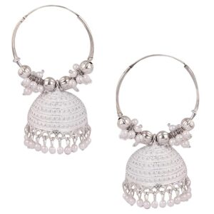 Traditonal Ethnic Gold Platted Dome Shaped Jhumka Earrings For Women - ER004- (D12)