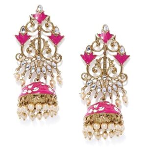 Zaveri Pearls Beautifully Enamelled Traditional Jhumki Earring For Women-ZPFK8850(SSHANI 144)