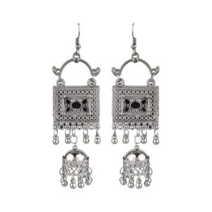 Amazon Brand - Anarva Women's Oxidised Dangle Earrings (D8)