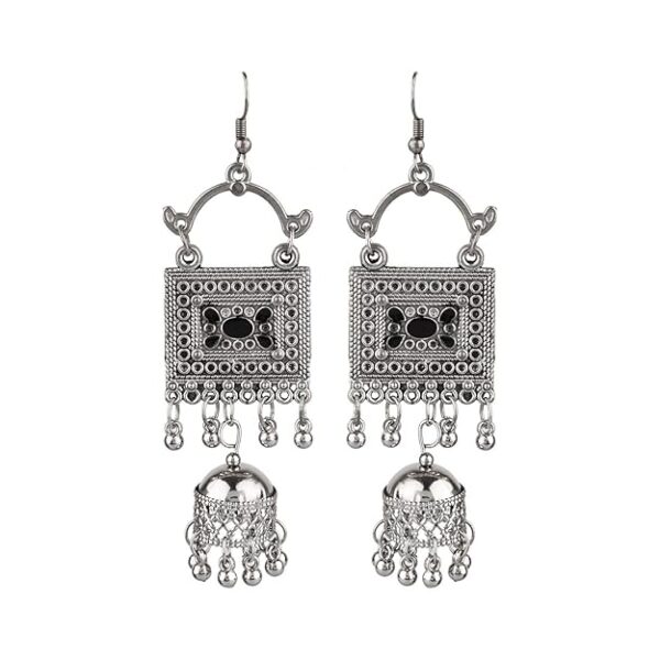 Amazon Brand - Anarva Women's Oxidised Dangle Earrings (D8)