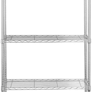 amazon basics Height Adjustable 5-Shelves Heavy Duty Rack - Chrome (7004)